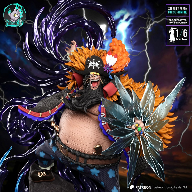 黑胡子（马尔科·德·蒂亚）One Piece 3D打印模型|Blackbeard (Marshall D. Teach) One Piece – 3D Print Model