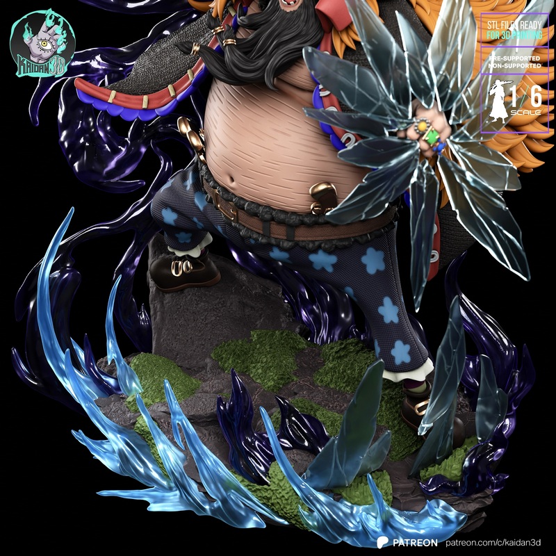 黑胡子（马尔科·德·蒂亚）One Piece 3D打印模型|Blackbeard (Marshall D. Teach) One Piece – 3D Print Model