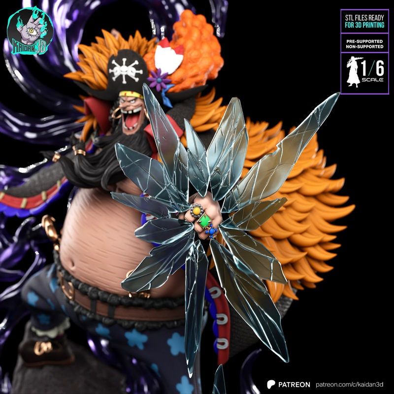 黑胡子（马尔科·德·蒂亚）One Piece 3D打印模型|Blackbeard (Marshall D. Teach) One Piece – 3D Print Model
