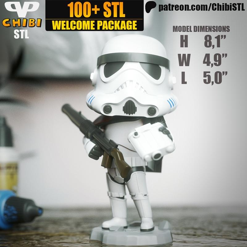 沙人兵Chibi 3D打印模型|Sandtrooper Chibi – 3D Print Model STL