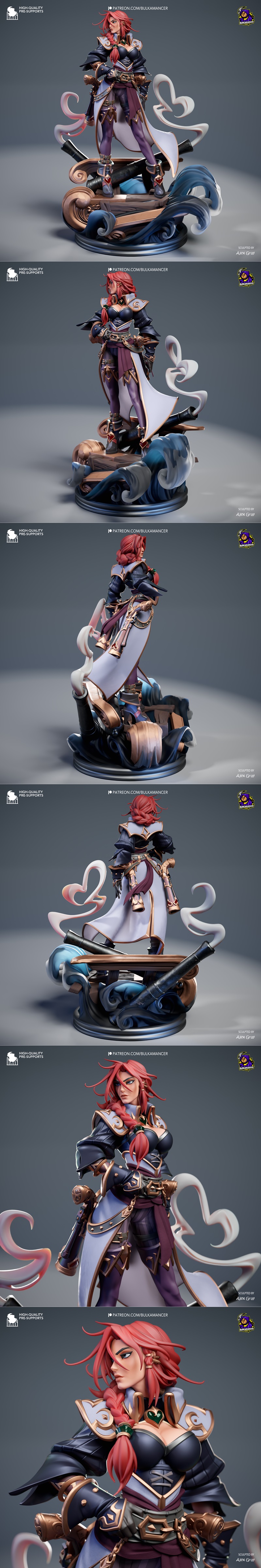 Bulkamancer出品 3D打印模型 Miss Fortune|Bulkamancer Sculpts – Miss Fortune – 3D Print Model STL