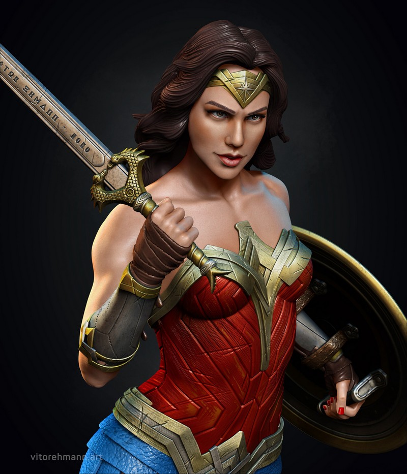 神奇女侠3D打印模型|Wonder Woman Statue – 3D Print Model