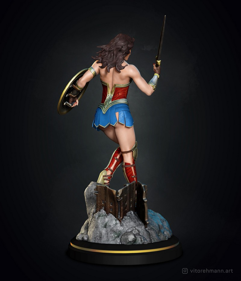 神奇女侠3D打印模型|Wonder Woman Statue – 3D Print Model