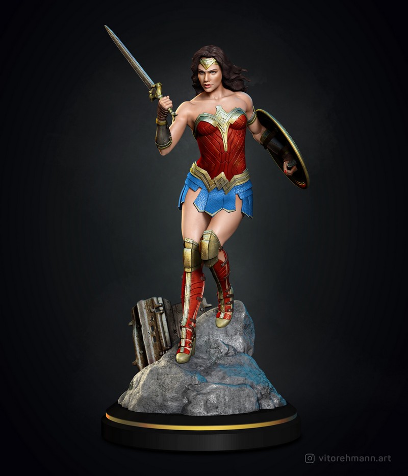 神奇女侠3D打印模型|Wonder Woman Statue – 3D Print Model