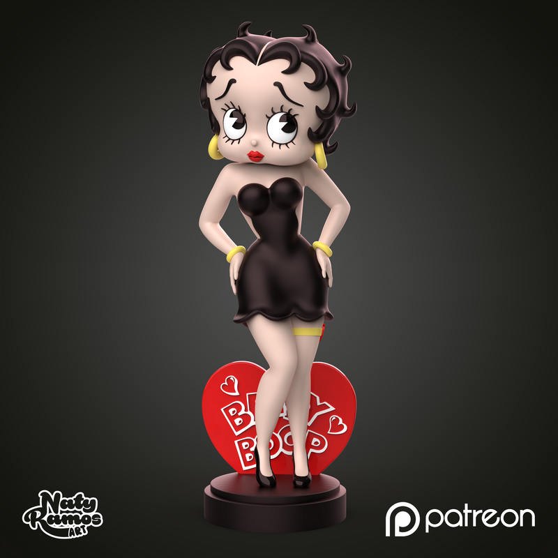 Naty Ramos 艺术作品 3D打印模型：贝蒂波波|Naty Ramos Art – Betty Boop – 3D Print Model