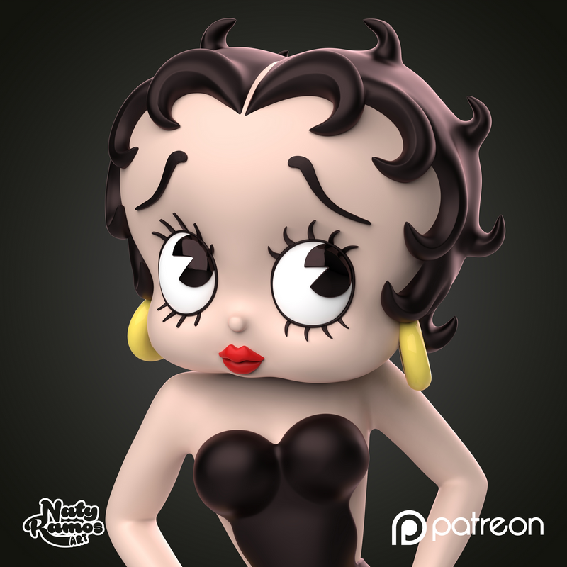 Naty Ramos 艺术作品 3D打印模型：贝蒂波波|Naty Ramos Art – Betty Boop – 3D Print Model
