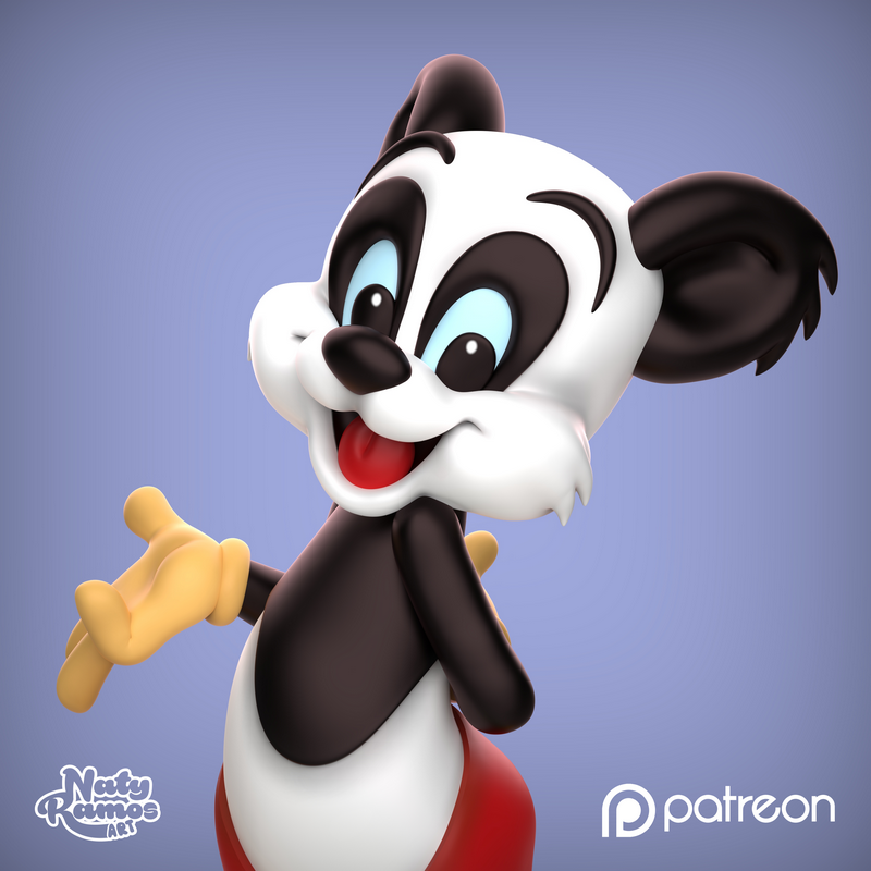 Naty Ramos艺术作品：Andy Panda 3D打印模型|Naty Ramos Art – Andy Panda – 3D Print Model