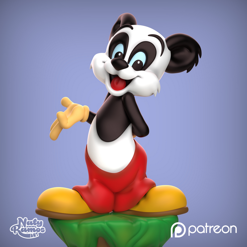 Naty Ramos艺术作品：Andy Panda 3D打印模型|Naty Ramos Art – Andy Panda – 3D Print Model