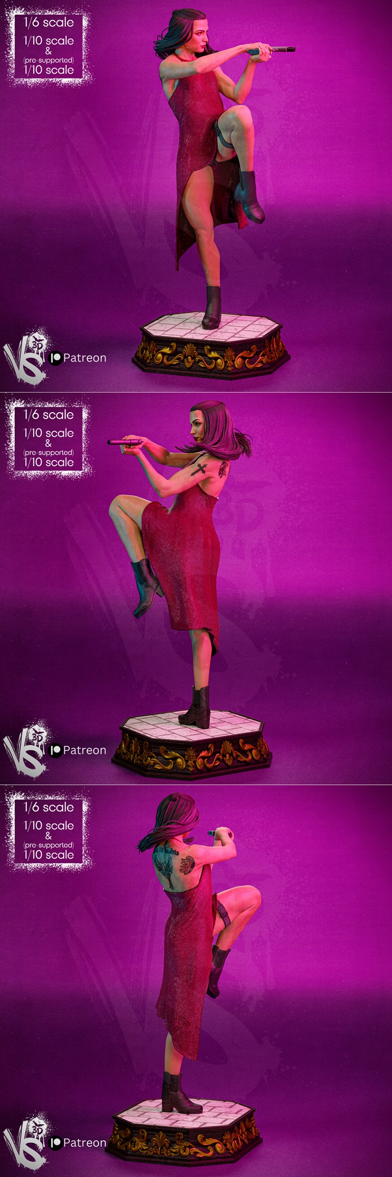 VS3D – 3D打印模型：约翰·威克 拉巴娜姿势|VS3D – Ballerina Pose 03 – John Wick – 3D Print Model STL