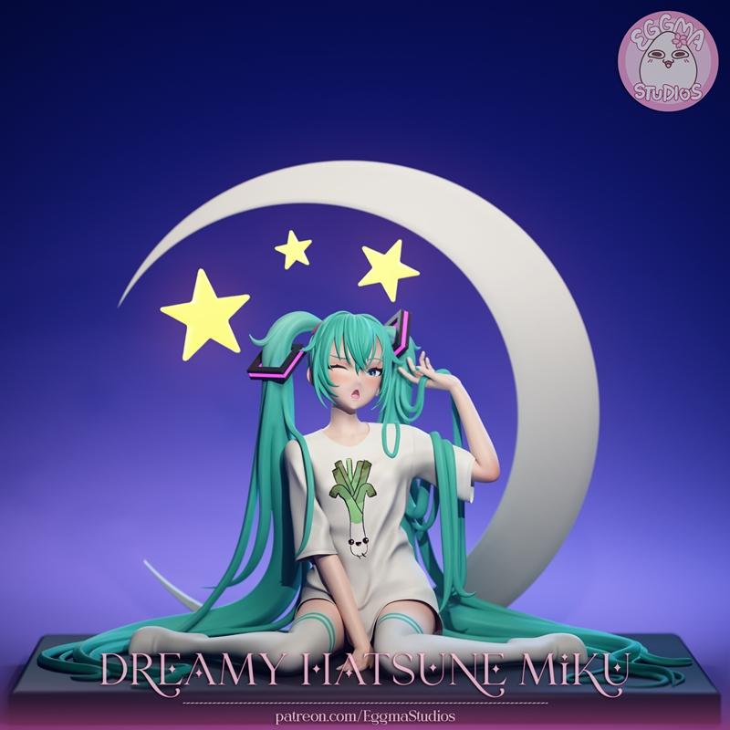 EggmaStudios - 睡觉的初音未来 - 3D打印模型|EggmaStudios – Sleepy Hatsune Miku – Vocaloid – 3D Print Model STL
