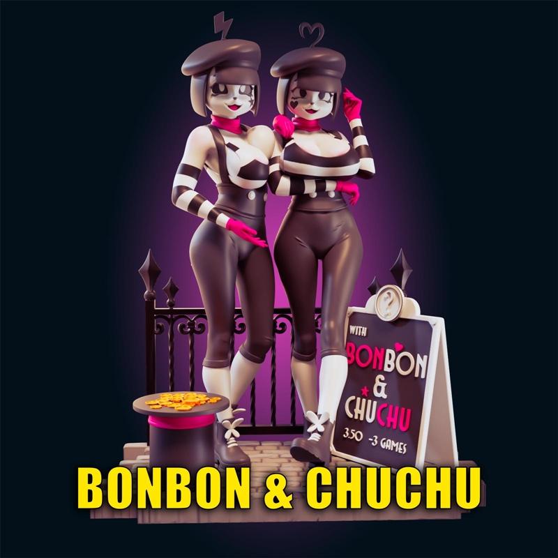 Rhu工作室 Derpixon Bonbon与Chuchu 3D打印模型|Officer Rhu – Derpixon Bonbon & Chuchu – 3D Print Model STL