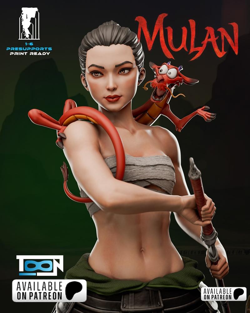 美少女木兰 3D打印模型|Toon Studios – Mulan – 3D Print Model STL
