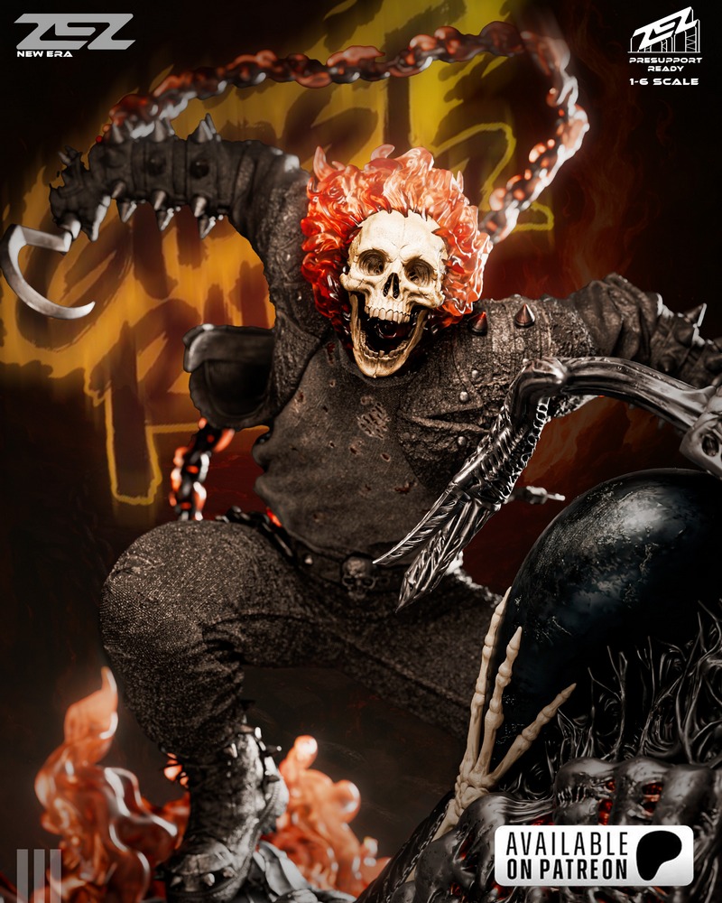 ZEZ工作室 Ghost Rider 3D打印模型|ZEZ Studio – Ghost Rider – 3D Print Model
