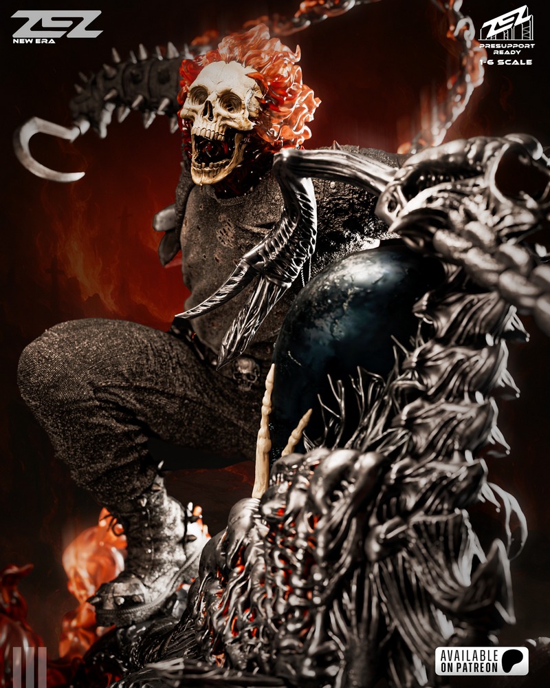 ZEZ工作室 Ghost Rider 3D打印模型|ZEZ Studio – Ghost Rider – 3D Print Model