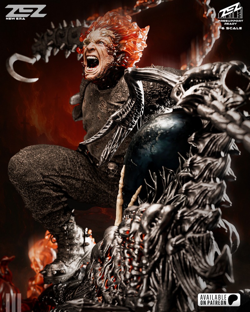 ZEZ工作室 Ghost Rider 3D打印模型|ZEZ Studio – Ghost Rider – 3D Print Model