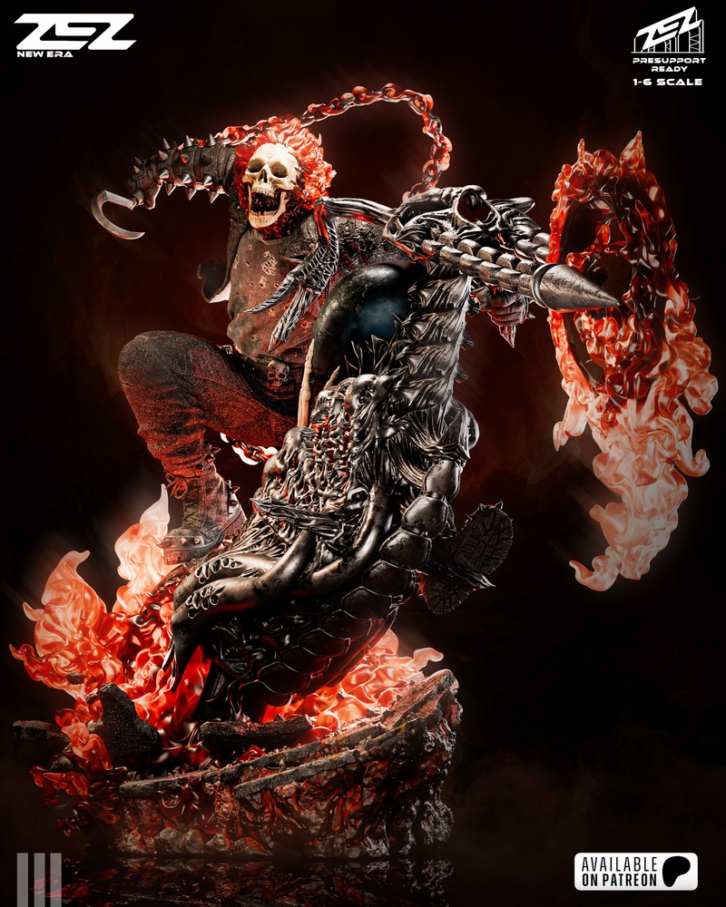ZEZ工作室 Ghost Rider 3D打印模型|ZEZ Studio – Ghost Rider – 3D Print Model