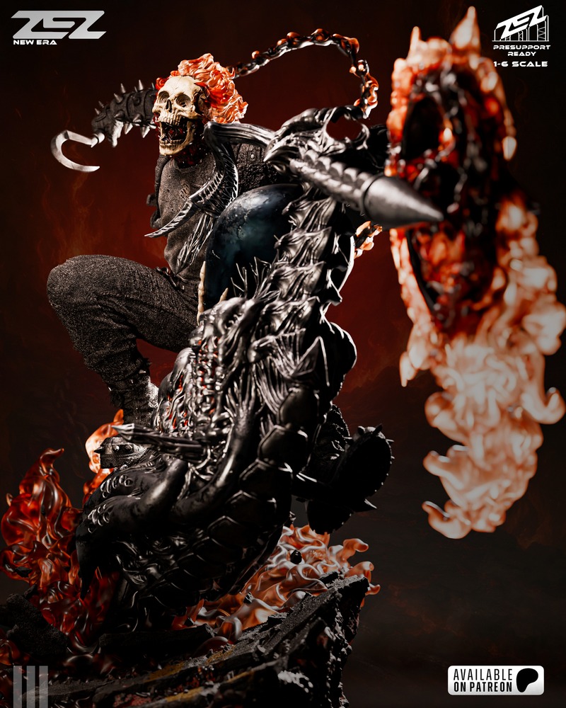 ZEZ工作室 Ghost Rider 3D打印模型|ZEZ Studio – Ghost Rider – 3D Print Model