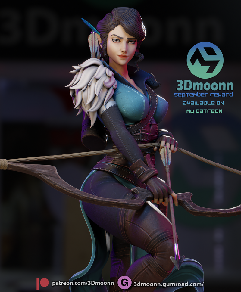 3D打印模型：Vox Machina角色Vex立体模型|3Dmoonn – Vox Machina – Vex – 3D Print Model