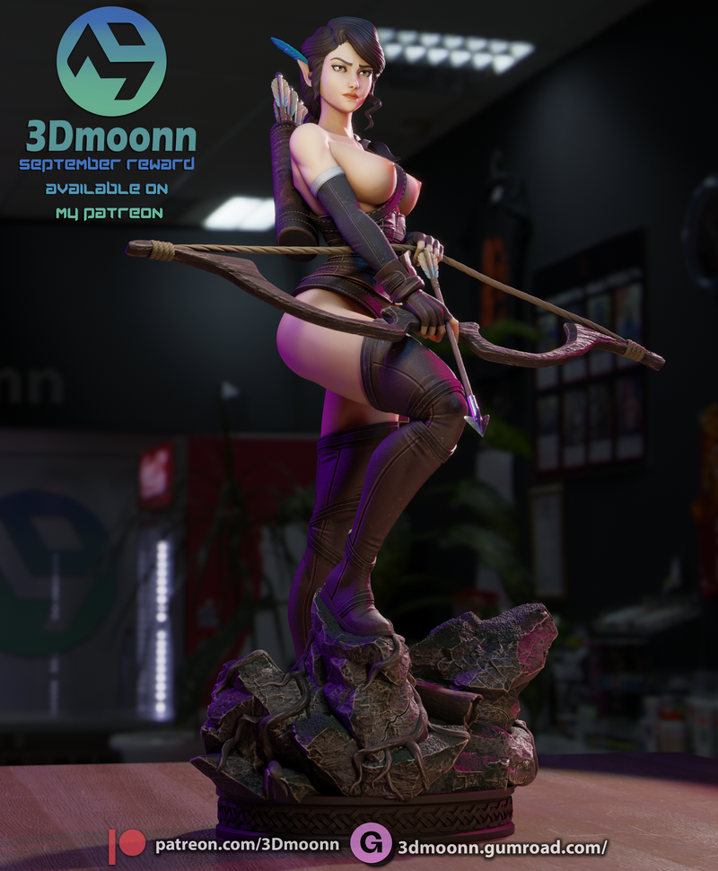 3D打印模型：Vox Machina角色Vex立体模型|3Dmoonn – Vox Machina – Vex – 3D Print Model