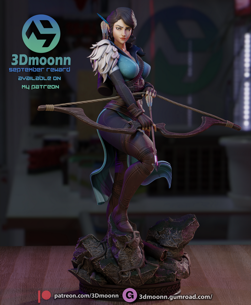 3D打印模型：Vox Machina角色Vex立体模型|3Dmoonn – Vox Machina – Vex – 3D Print Model