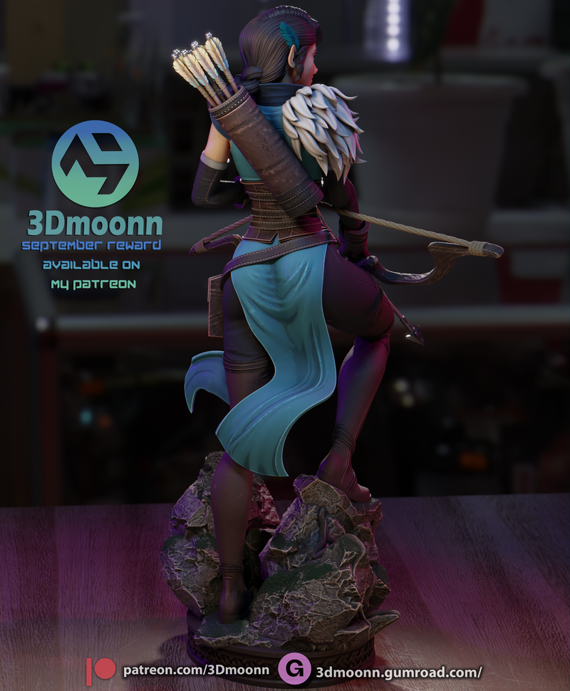 3D打印模型：Vox Machina角色Vex立体模型|3Dmoonn – Vox Machina – Vex – 3D Print Model