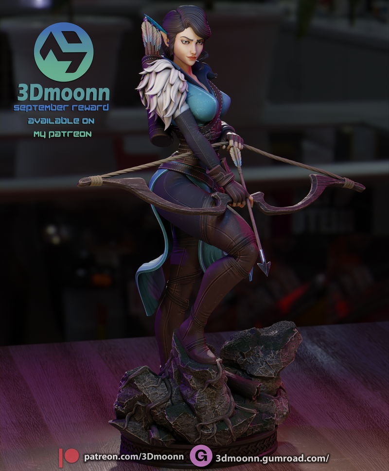 3D打印模型：Vox Machina角色Vex立体模型|3Dmoonn – Vox Machina – Vex – 3D Print Model
