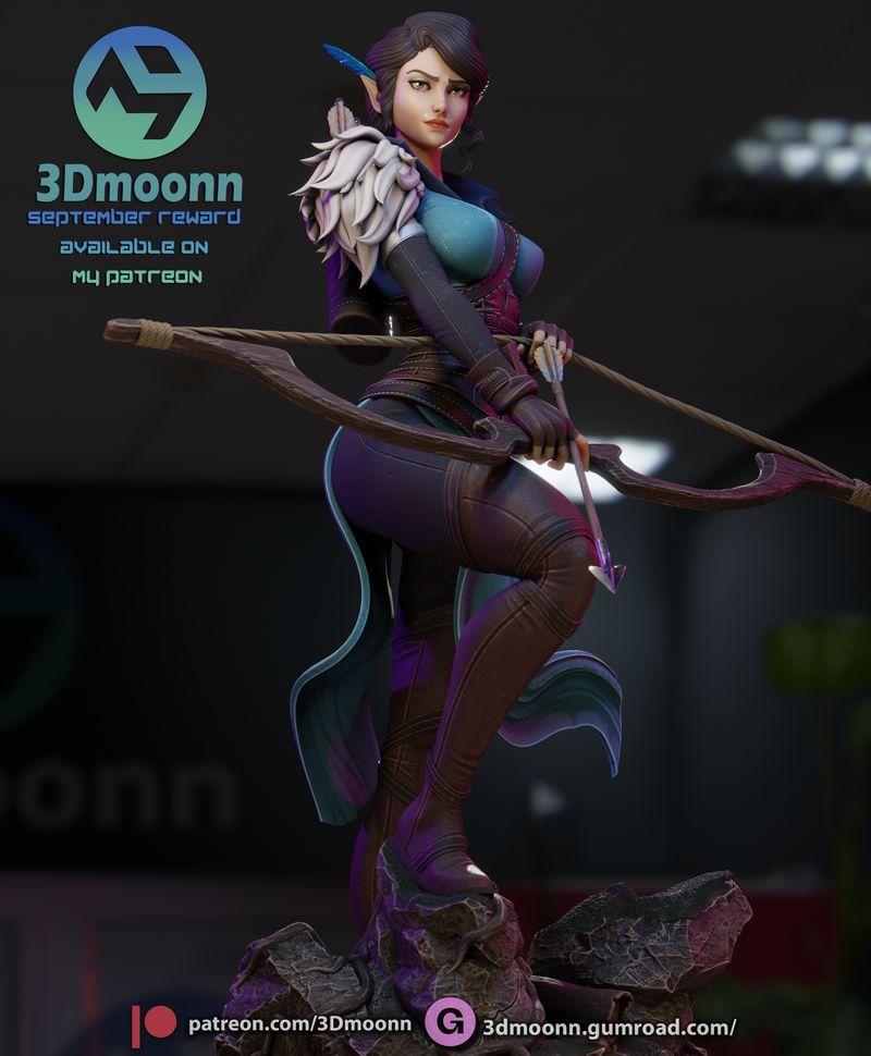 3D打印模型：Vox Machina角色Vex立体模型|3Dmoonn – Vox Machina – Vex – 3D Print Model