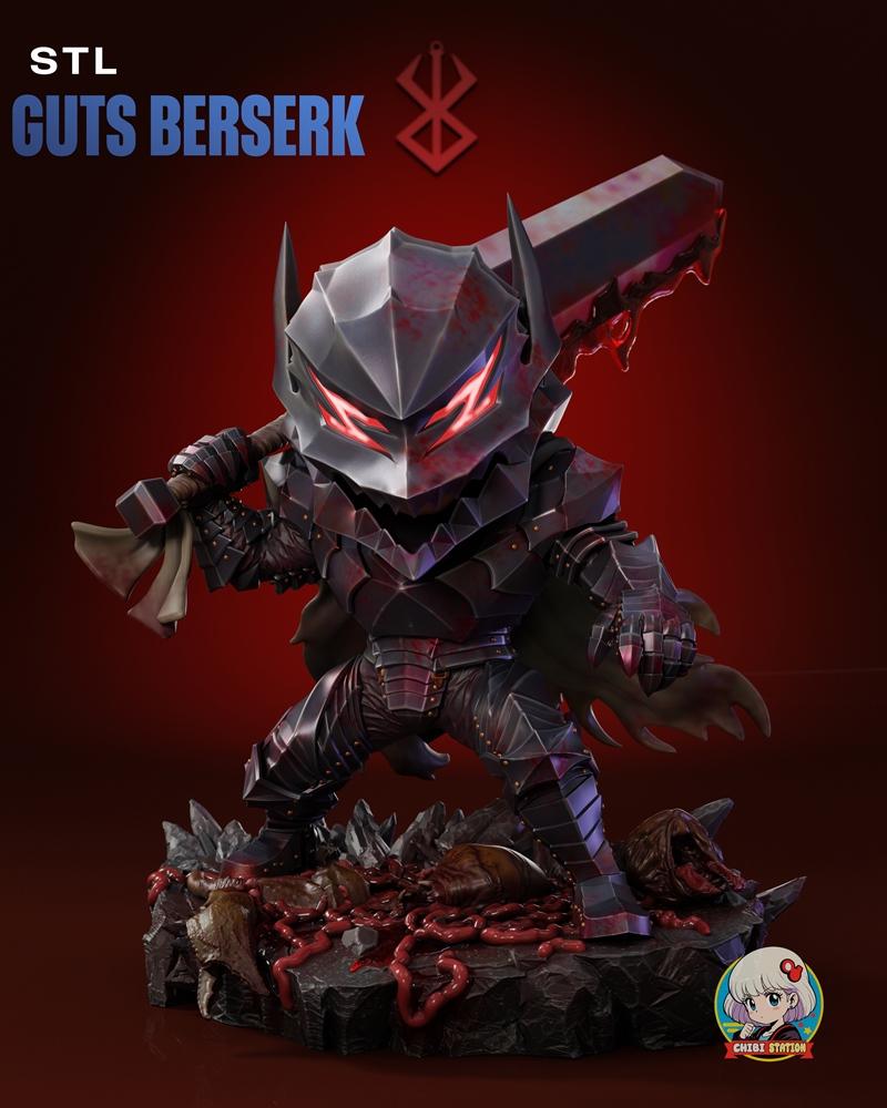 小恶魔车站——剑风传奇——格斯 3D打印模型|Chibi Station – Guts – Berserk – 3D Print Model STL