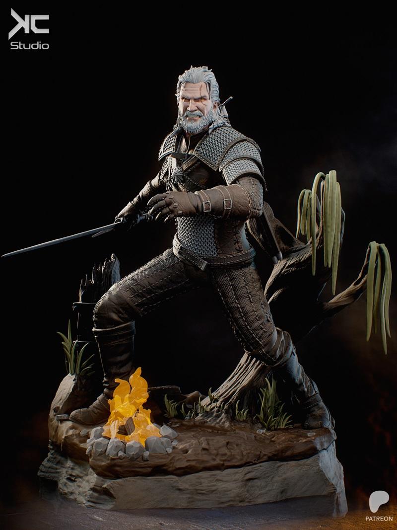 KCStudio - 《猎魔人》Geralt 3D打印模型|KCStudio – Geralt – 3D Print Model STL