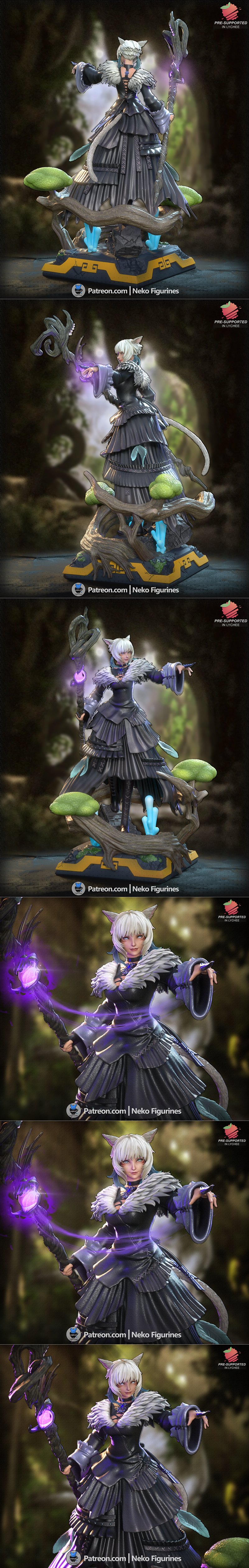 最终幻想角色Y'shtola Rhul 3D打印模型|Neko Figurines – Y’shtola Rhul – Final Fantasy – 3D Print Model STL