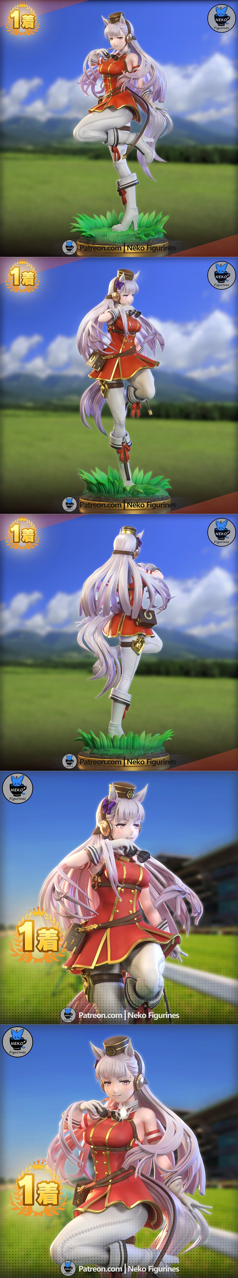 3D打印模型：Uma Musume 金船角色玩偶|Neko Figurines – Goldship – Uma Musume – 3D Print Model STL