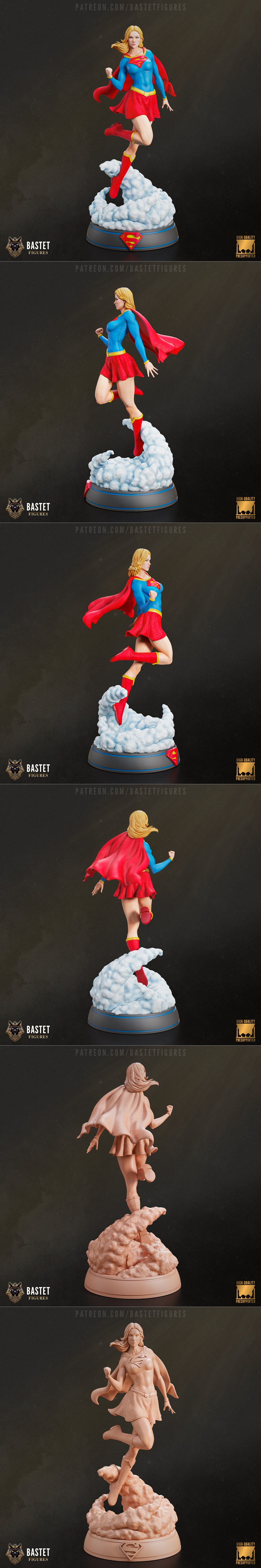 巴斯特雕像 闪灵少女 3D打印模型|Bastet Figures – Supergirl – 3D Print Model STL