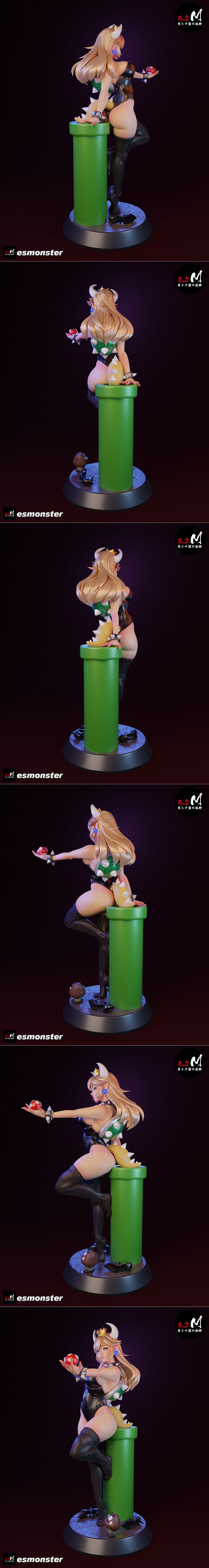 E.S怪物 - 弓装少女 - 3D打印模型|E.S Monster – Bowsette – 3D Print Model STL