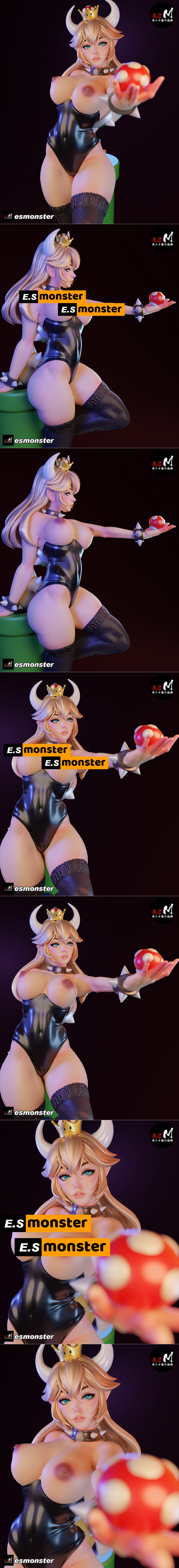 E.S怪物 - 弓装少女 - 3D打印模型|E.S Monster – Bowsette – 3D Print Model STL