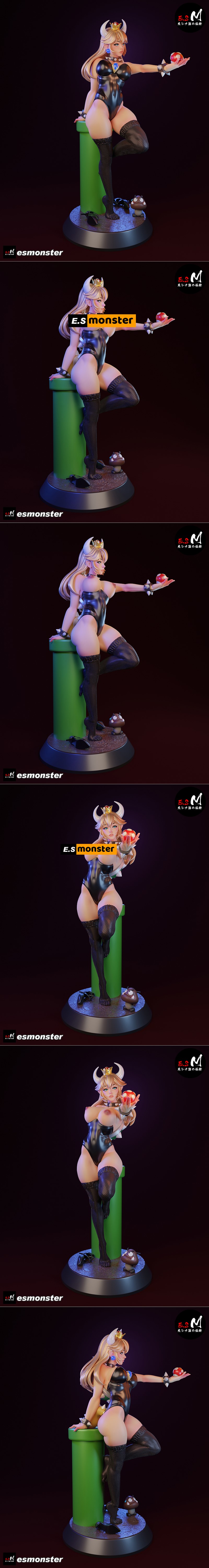 E.S怪物 - 弓装少女 - 3D打印模型|E.S Monster – Bowsette – 3D Print Model STL