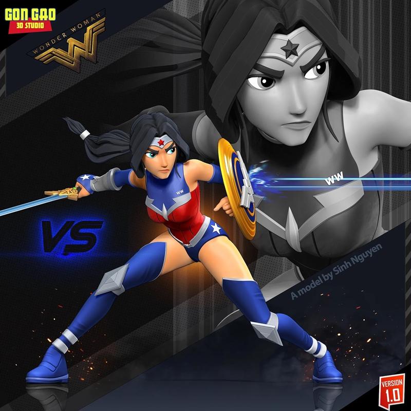 Nlsinh - 乐高神奇女侠 - 3D打印模型|Nlsinh – Wonder Woman – 3D Print Model STL