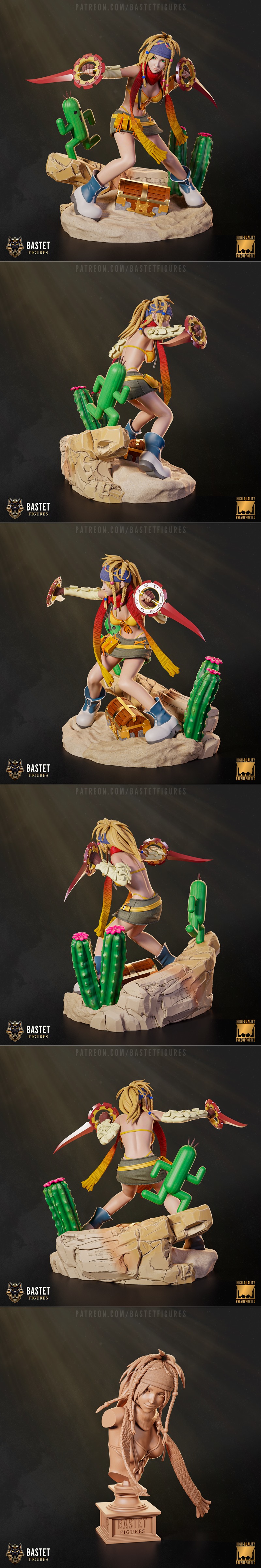 最终幻想瑞克卡3D打印模型|Bastet Figures – Final Fantasy – Rikku – 3D Print Model STL