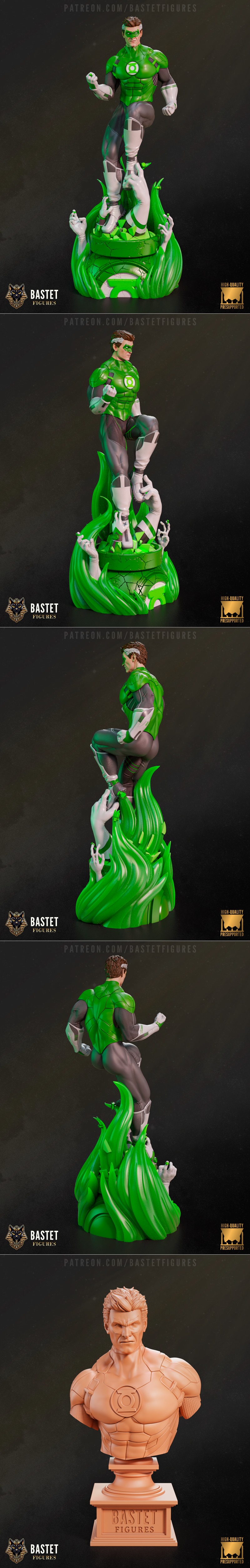 绿灯侠 3D打印模型|Bastet Figures – Green Lantern – DC Comics – 3D Print Model STL