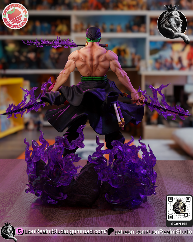 LionRealm Studio - 海贼王 - 蒙奇·D·路飞 - 3D打印模型|LionRealm Studio – One Piece – Zoro – 3D Print Model