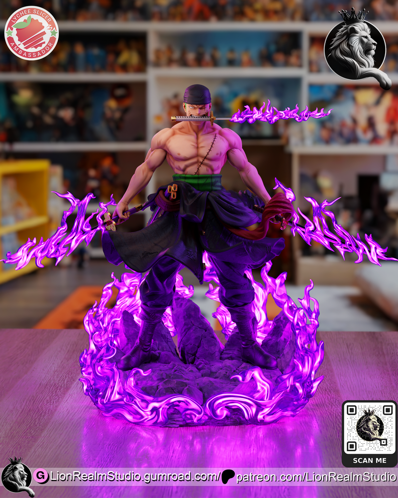 LionRealm Studio - 海贼王 - 蒙奇·D·路飞 - 3D打印模型|LionRealm Studio – One Piece – Zoro – 3D Print Model