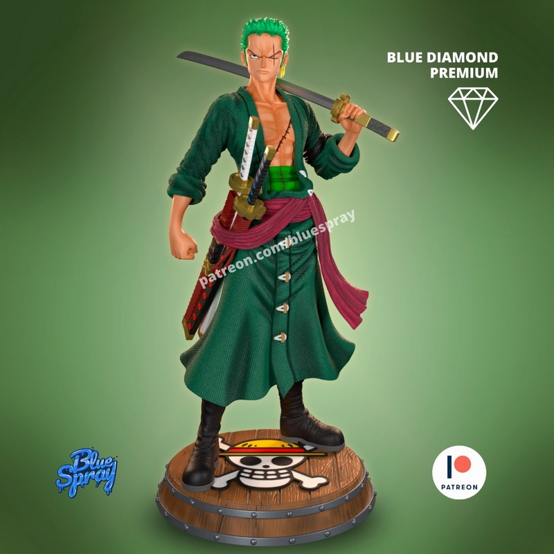 BlueSpray – One Piece – Zoro Roronoa – 3D Print Model