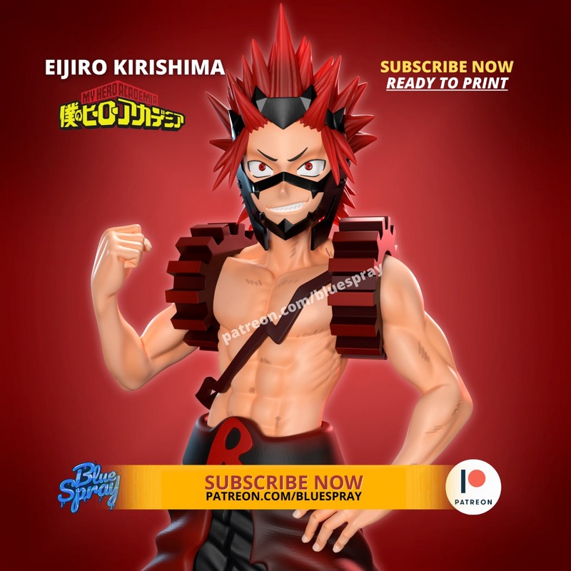 BlueSpray – My Hero Academia – Eijiro Kirishima – 3D Print Model