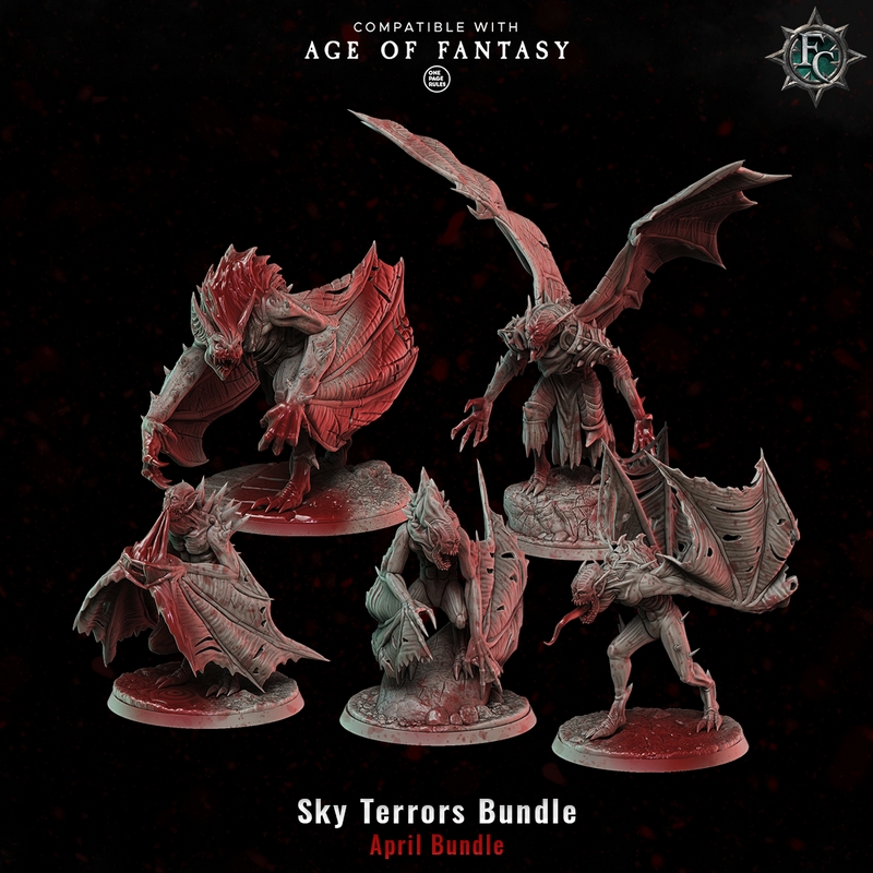 Fleshcraft Studio - 天空恐吓套装 - 3D打印模型|Fleshcraft Studio – Sky Terrors Bundle – 3D Print Model