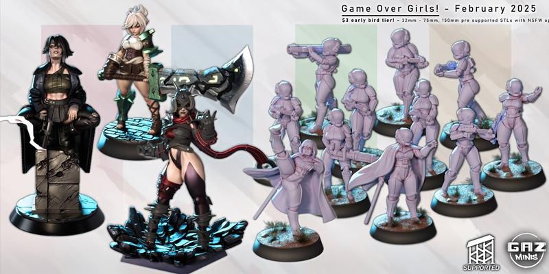 游戏终结少女 3D打印模型|Game Over Girls – 3D Print Model STL