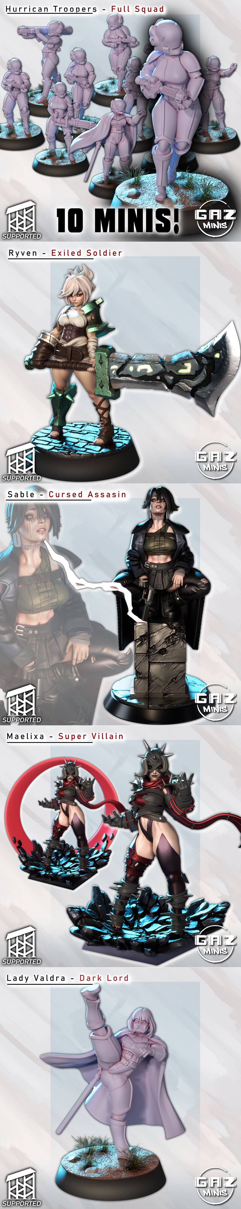 游戏终结少女 3D打印模型|Game Over Girls – 3D Print Model STL