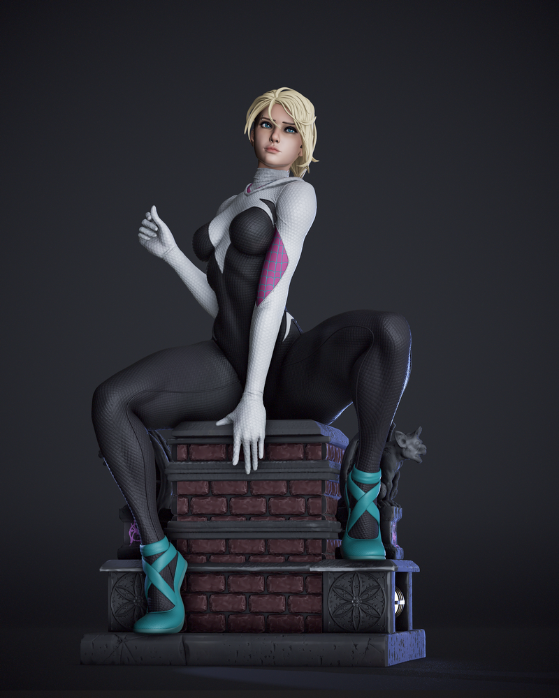 漫威蜘蛛侠——格温·斯黛西 3D打印模型|Shadaloo Studios – Gwen Stacy – Marvel Comics – 3D Print Model