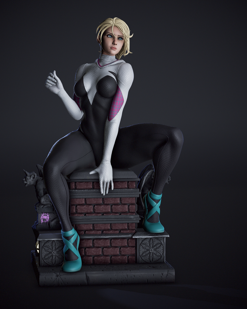 漫威蜘蛛侠——格温·斯黛西 3D打印模型|Shadaloo Studios – Gwen Stacy – Marvel Comics – 3D Print Model