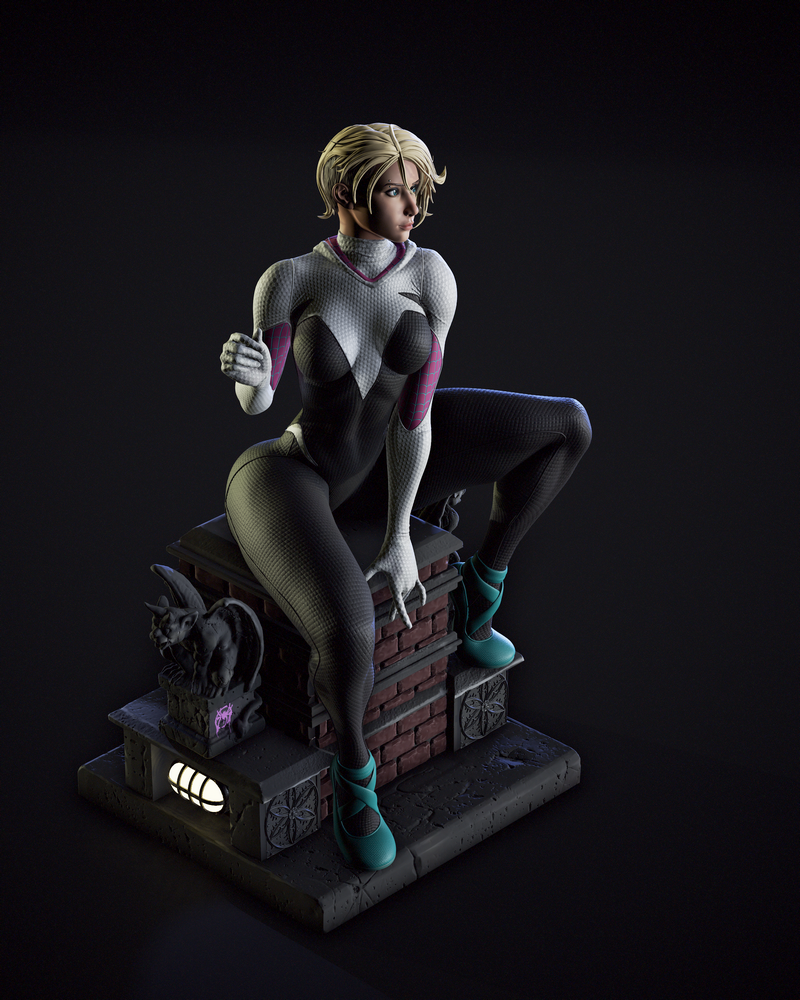 漫威蜘蛛侠——格温·斯黛西 3D打印模型|Shadaloo Studios – Gwen Stacy – Marvel Comics – 3D Print Model