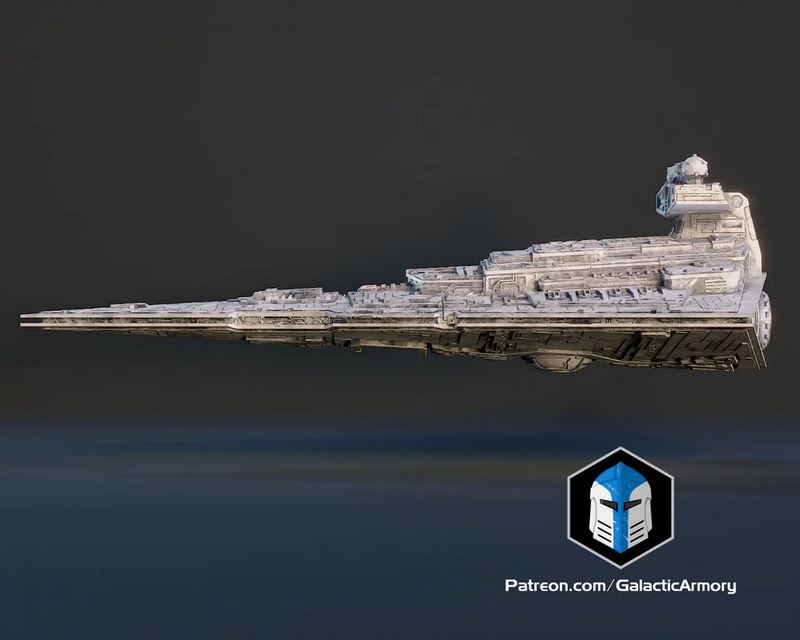 银河武器库——茶光星战舰V2 3D打印模型|Galactic Armory – Tea Light Star Destroyer V2 – 3D Print Model