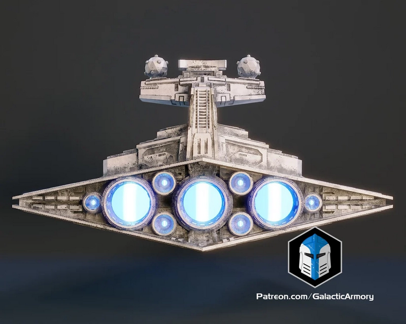 银河武器库——茶光星战舰V2 3D打印模型|Galactic Armory – Tea Light Star Destroyer V2 – 3D Print Model